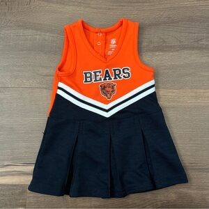 NFL Toddler Chicago Bears Cheerleader Outfit - Pleated Skirt - Navy & Orange 12m